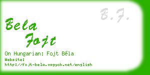 bela fojt business card